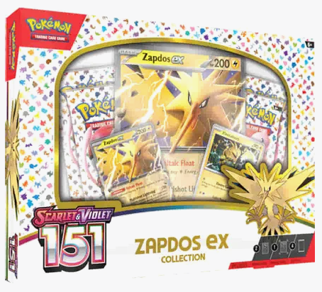 Pokemon Scarlet and Violet 151 Zapdos ex Collection Factory Sealed Box
