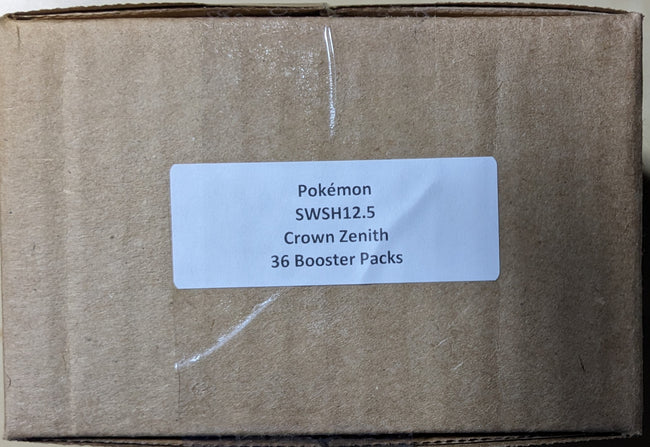 Pokemon Crown Zenith x36 Factory Sealed Booster Packs in Cardboard Box