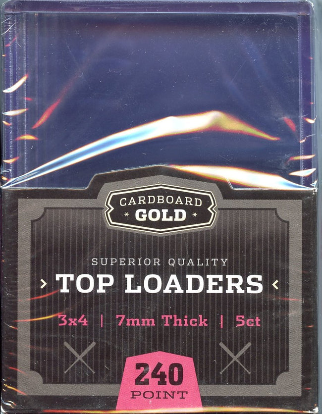 Cardboard Gold 240PT 3"x 4" Toploader 5ct Pack for Super Thick Cards