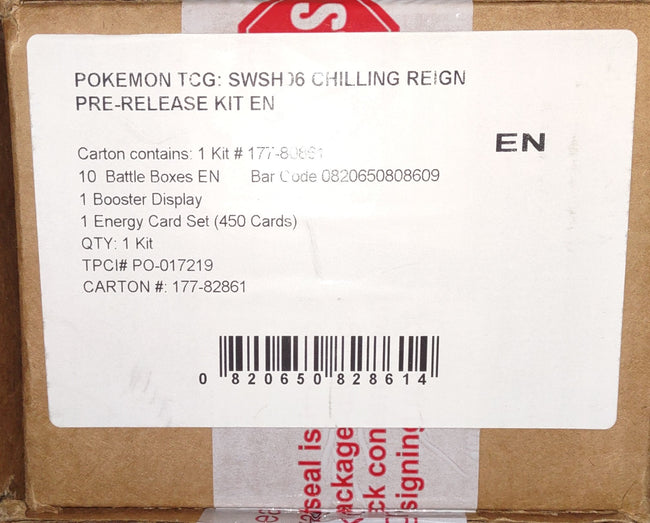 Pokemon Chilling Reign Prerelease kit (1 Booster Box plus Build & Battle Display)