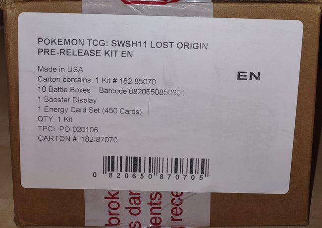 Pokemon Lost Origin Prerelease Kit - 1 Booster Box plus Build & Battle Display